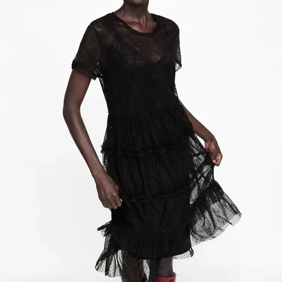 Zara | Dresses | Nwt Zara Size Xs Black Lace Dress | Poshmark Zara | Dresses | Nwt Zara Size Xs Black Lace Dress | Poshmark